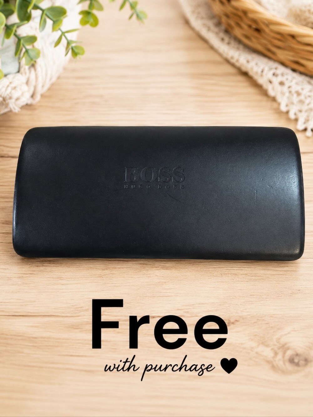 Free with purchase Hugo Boss eyeglass case.